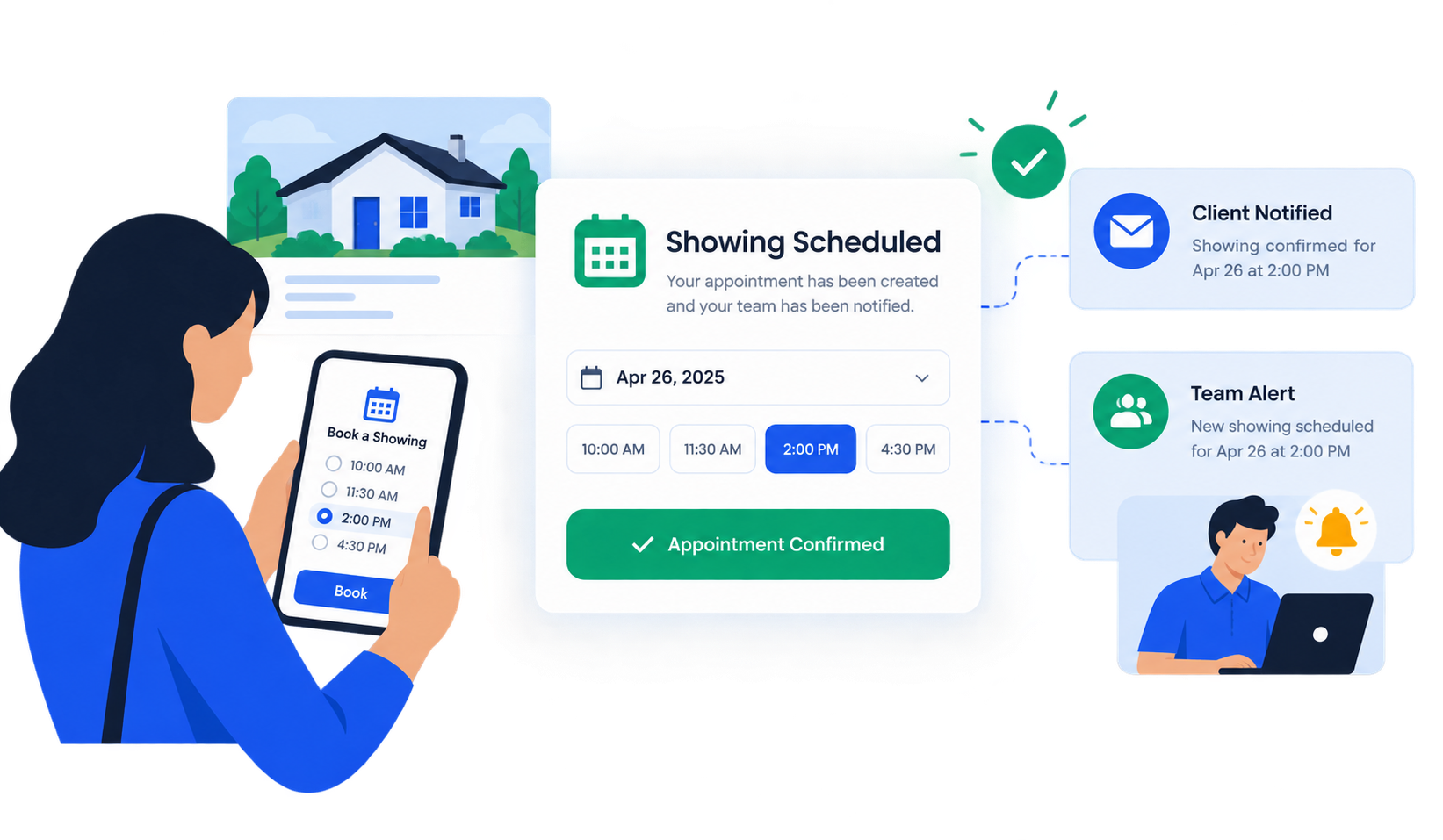Automated showing and appointment booking system